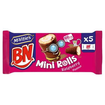McVitie's BN Raspberry Mini Rolls Cake Bars Multipack 5 x 21.8g, 109g (Case of 12) McVitie's BN Raspberry Mini Rolls Cake Bars Multipack 5 x 21.8g, 109g (Case of 12)