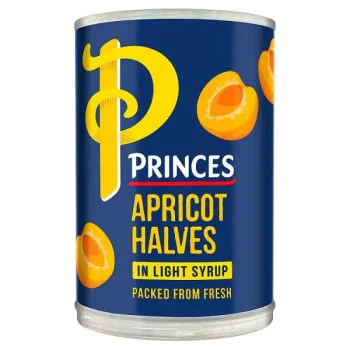 Princes Apricot Halves in Light Syrup 410g (Case of 6)