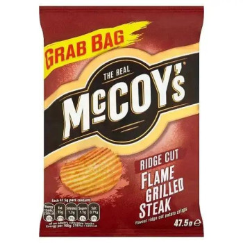 The Real McCoys Flame Grilled Steak Ridge Cut Potato Crisps 47.5g (Case of 26)