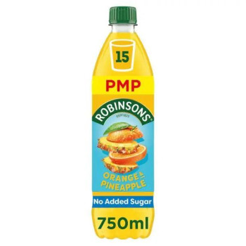 Robinsons Orange & Pineapple No Added Sugar Squash PMP 750ml (Case of 12)