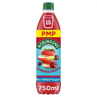 Robinsons Summer Fruits No Added Sugar Squash PMP 750ml (Case of 12)