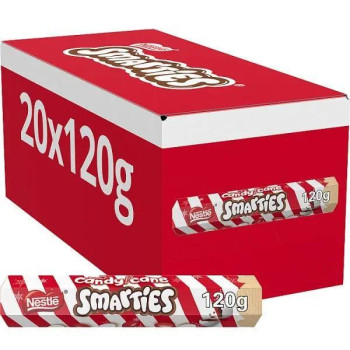 Smarties Candy Cane Milk Chocolate Giant Tube 120g (Case of 20) Smarties Candy Cane Milk Chocolate Giant Tube 120g (Case of 20)