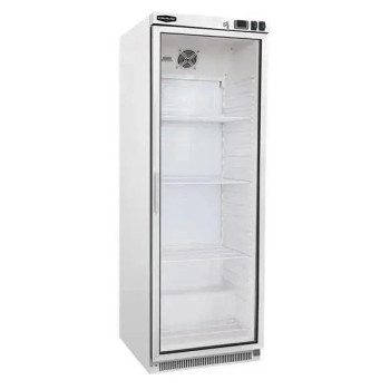 The SPR400G Sterling Pro Cobus Glass Door Upright Refrigerator White