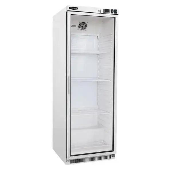 The SPR400G Sterling Pro Cobus Glass Door Upright Refrigerator White The SPR400G Sterling Pro Cobus Glass Door Upright Refrigerator White