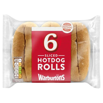 Warburtons Sliced Hot Dog Rolls Warburtons Sliced Hot Dog Rolls