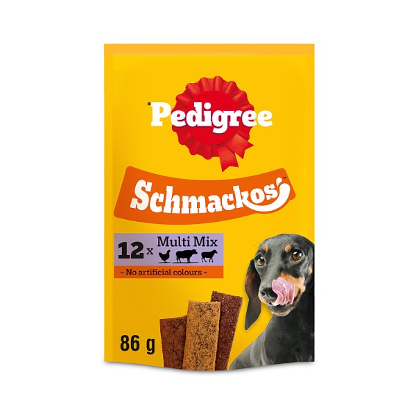 PEDIGREE SCHMACKOS Multi Mix Dog Treats Beef Poultry Lamb 12 Sticks (18 x 86g)