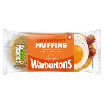 Warburtons 4 Delicious Breakfast Muffins (1 x 4s)