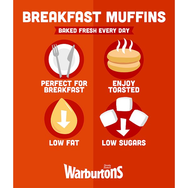 Warburtons 4 Delicious Breakfast Muffins (1 x 4s)