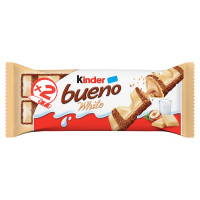Kinder Bueno White Chocolate & Hazelnut Wafer Biscuit Snack Bar 39g (30 x 39g)