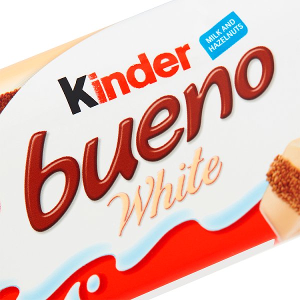 Kinder Bueno White Chocolate & Hazelnut Wafer Biscuit Snack Bar 39g (30 x 39g) Kinder Bueno White Chocolate & Hazelnut Wafer Biscuit Snack Bar 39g (30 x 39g)