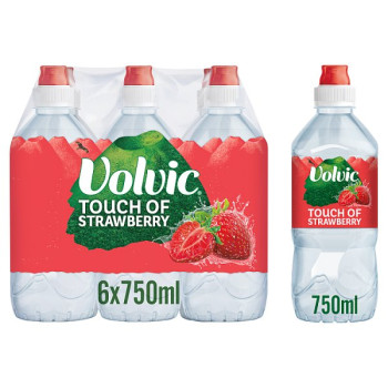 Volvic Touch of Fruit Low Sugar Strawberry Natural Flavoured Water 6 x 750ml (6 x 750ml)