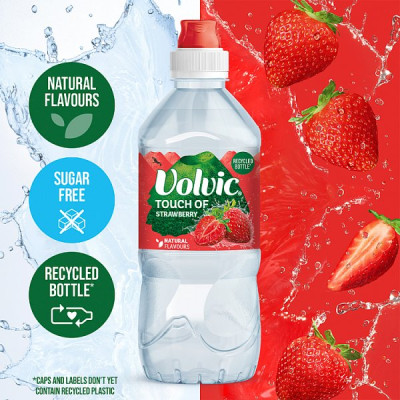 Volvic Touch of Fruit Low Sugar Strawberry Natural Flavoured Water 6 x 750ml (6 x 750ml)