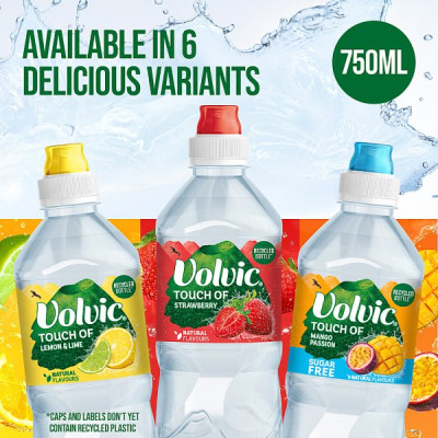 Volvic Touch of Fruit Low Sugar Strawberry Natural Flavoured Water 6 x 750ml (6 x 750ml)