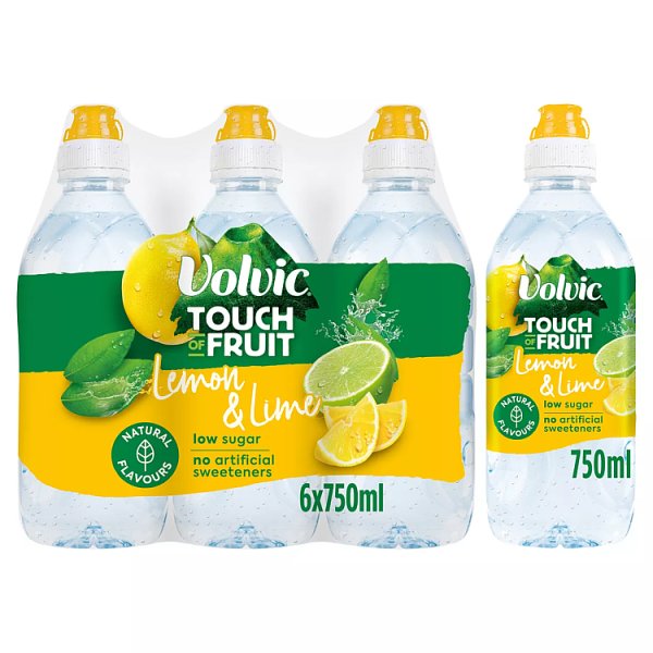 Volvic Touch of Fruit Lemon & Lime Still Flavoured Water 750ml (6 x 750ml)