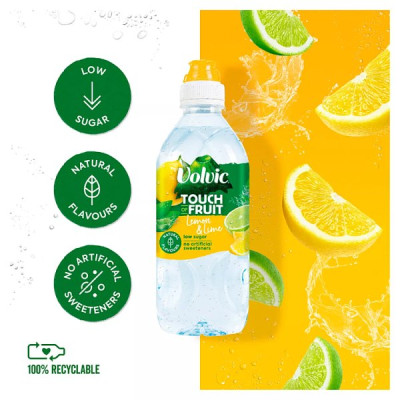 Volvic Touch of Fruit Lemon & Lime Still Flavoured Water 750ml (6 x 750ml)