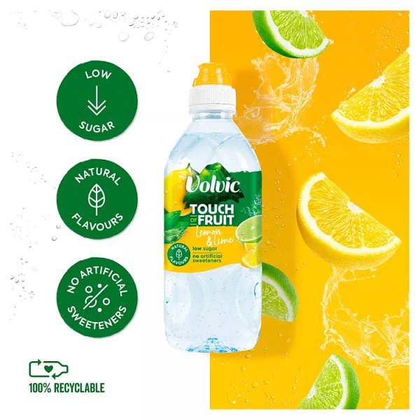 Volvic Touch of Fruit Lemon & Lime Still Flavoured Water 750ml (6 x 750ml)