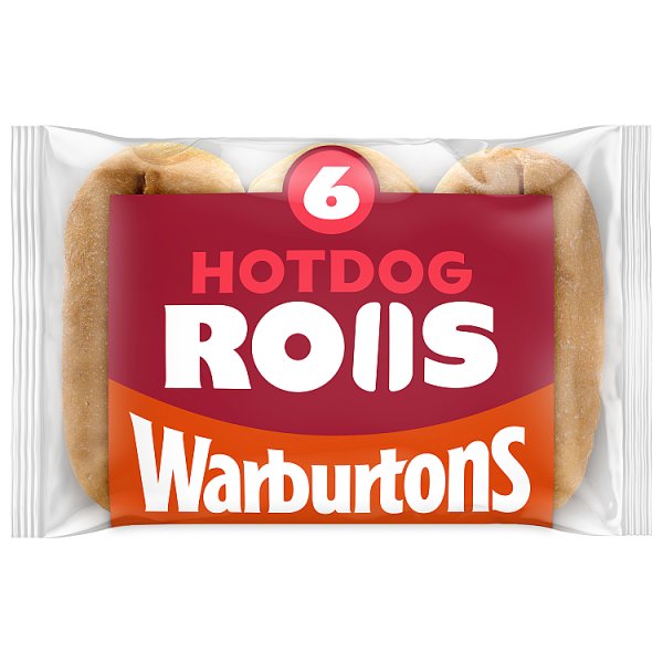 Warburtons 6 Soft & Sliced Hotdog Rolls (1 x 6s) Warburtons 6 Soft & Sliced Hotdog Rolls (1 x 6s)