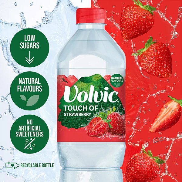 Volvic Touch of Fruit Strawberry Still Flavoured Water 6 x 1.5L (6 x 1.5ltr)