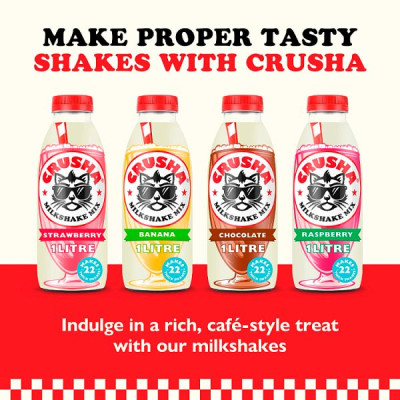 Crusha Banana Flavour Milkshake Mix 1 Litre (1 x 1ltr)