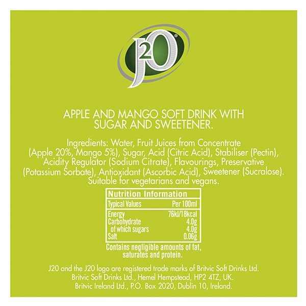 J2O Apple & Mango 275ml (12 x 275ml)