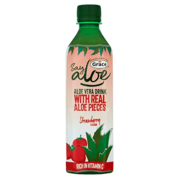 Grace Say Aloe Vera Drink Strawberry Flavour 500ml (12 x 500ml)