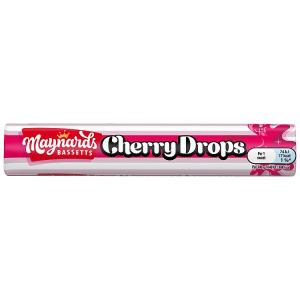 Maynards Bassetts Cherry Drops Sweets Roll 45g (40 x 45g)