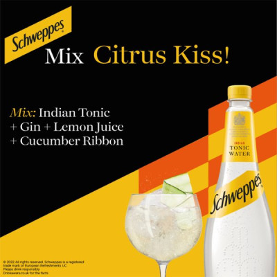 Schweppes Indian Tonic Water 1L Bottle  (6 x 1ltr)