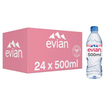 Evian Natural Bottled Mineral Still Water 500ml (24 x 50cl)