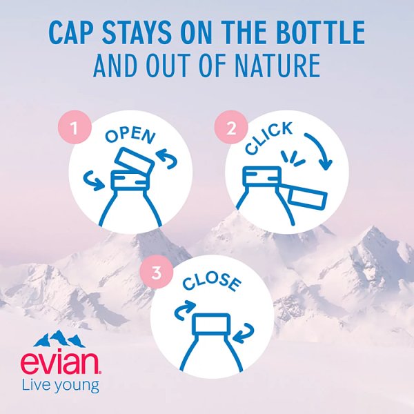 Evian Natural Bottled Mineral Still Water 500ml (24 x 50cl)
