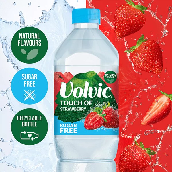 Volvic Touch of Fruit Strawberry Sugar Free Still Flavoured Water 1.5L (6 x 1.5ltr)