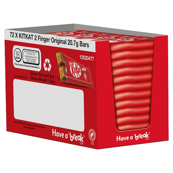 KitKat 2 Finger Milk Chocolate Biscuit Bar 20.7g (72 x 20.7g)