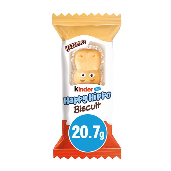 Kinder Happy Hippo Milk & Hazelnut Filling Wafer Biscuit Snack Bar 20.7g (28 x 20.5g)