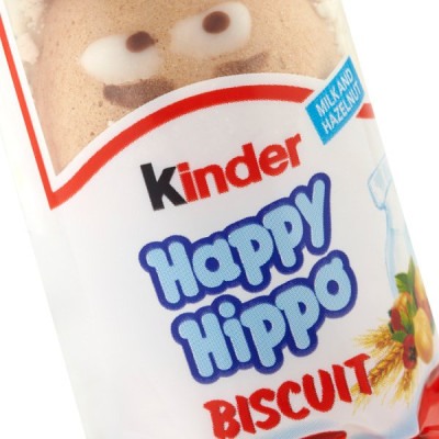 Kinder Happy Hippo Milk & Hazelnut Filling Wafer Biscuit Snack Bar 20.7g (28 x 20.5g)
