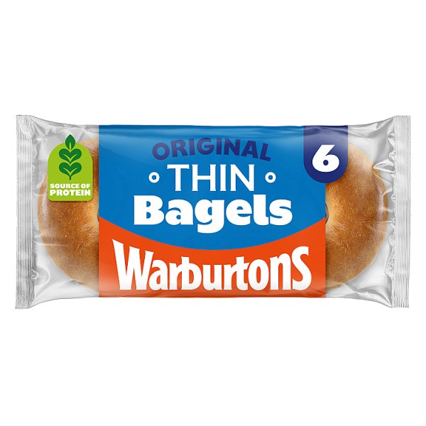 Warburtons 6 Original Thin Bagels (1 x 6s)