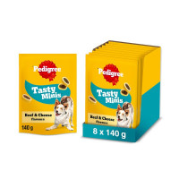 PEDIGREE® TASTY MINIS Adult Dog Treats Cheese & Beef Nibbles 140g (8 x 140g)