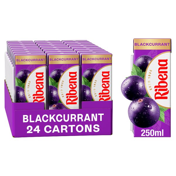 Ribena Blackcurrant Juice Drink Carton 250ml (24 x 250ml)
