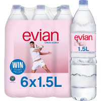 Evian Natural Bottled Mineral Still Water Multipack 6x1.5L (1 x 6x1.5lt)