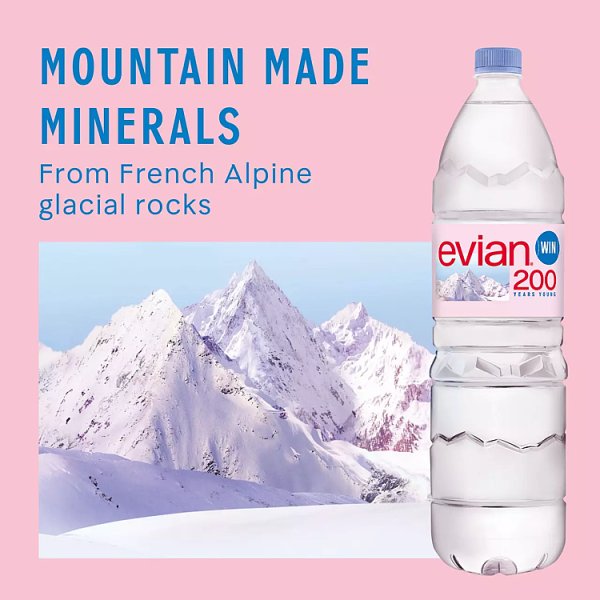 Evian Natural Bottled Mineral Still Water Multipack 6x1.5L (1 x 6x1.5lt)
