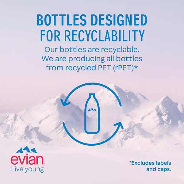 Evian Natural Bottled Mineral Still Water Multipack 6x1.5L (1 x 6x1.5lt)