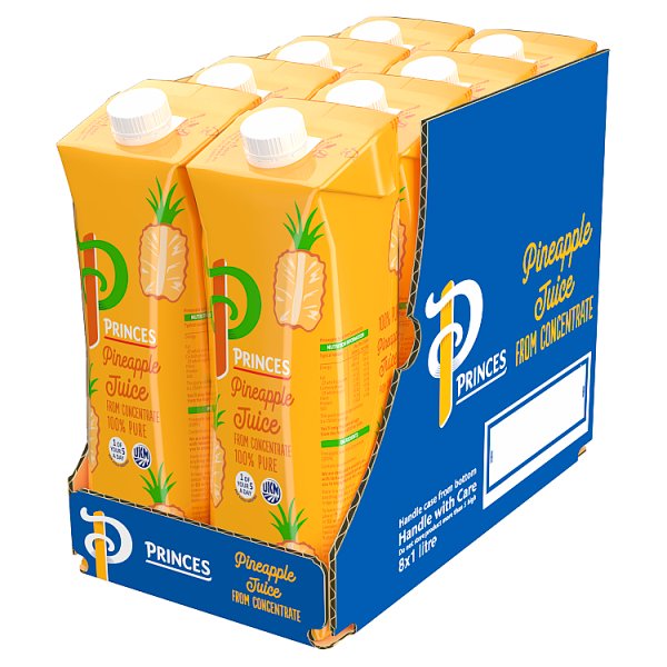 Princes 100% Pure Pineapple Juice from Concentrate 1 Litre (8 x 1ltr)