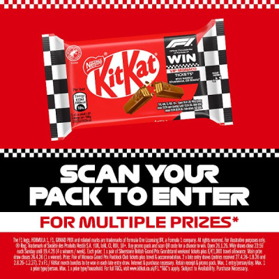 KitKat F1 4 Finger Milk Chocolate Biscuit Bar 41.5g (24 x 41.5g)