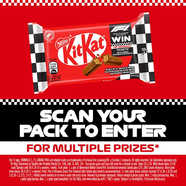 KitKat F1 4 Finger Milk Chocolate Biscuit Bar 41.5g (24 x 41.5g)