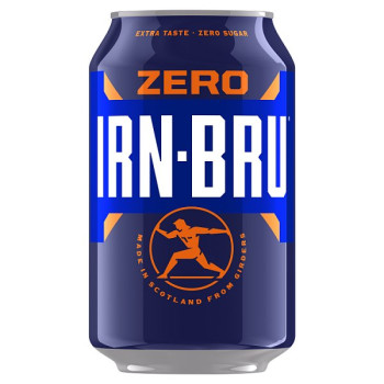 IRN-BRU ZERO Sugar Soft Drink Can 330ml (24 x 330ml)