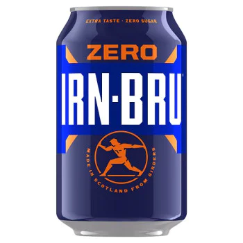 IRN-BRU ZERO Sugar Soft Drink Can 330ml (24 x 330ml)
