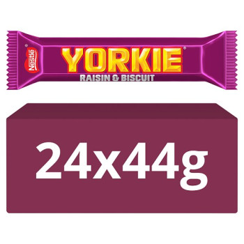 Yorkie Raisin & Biscuit Chocolate Bar 44g (24 x 44g)