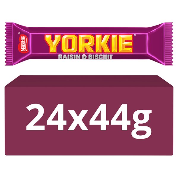 Yorkie Raisin & Biscuit Chocolate Bar 44g (24 x 44g)