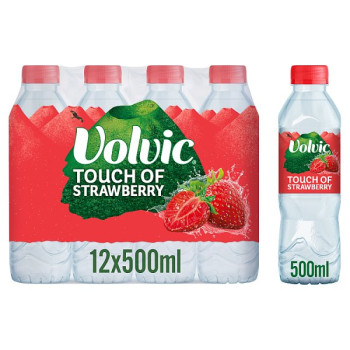 Volvic Touch of Fruit Low Sugar Strawberry Natural Flavoured Water 12 x 500ml (12 x 500ml)