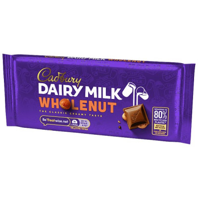 Cadbury Dairy Milk Wholenut Chocolate Bar 120g (16 x 120g)