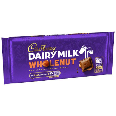 Cadbury Dairy Milk Wholenut Chocolate Bar 120g (16 x 120g)