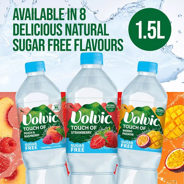 Volvic Touch of Fruit Watermelon Sugar Free Still Flavoured Water 1.5L (6 x 1.5ltr)